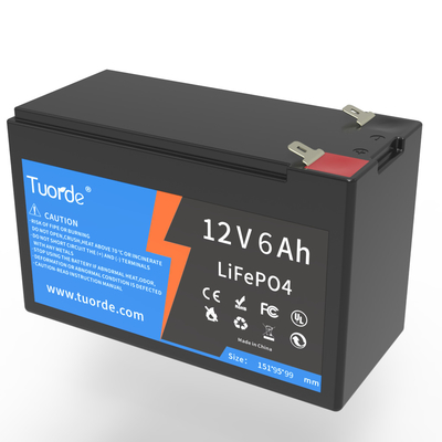 Bateria de ciclo profundo Lifepo4 personalizada, 12V 6Ah AGV Lifepo4 Bateria