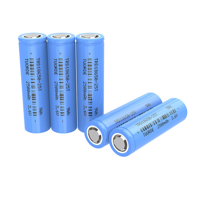 Bateria de lítio de alta descarga de automóvel de veículos elétricos 18650 2500mAh 12C Li Ion Célula cilíndrica