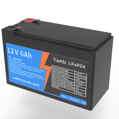 Bateria de ciclo profundo Lifepo4 personalizada, 12V 6Ah AGV Lifepo4 Bateria