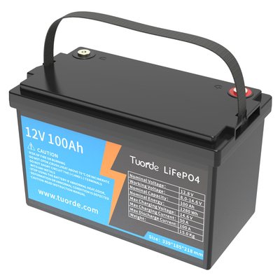 Bateria de ciclo profundo de lítio, 12V 100Ah AGV Bateria de íons de lítio E-RICKSHAW bateria Bateria solar